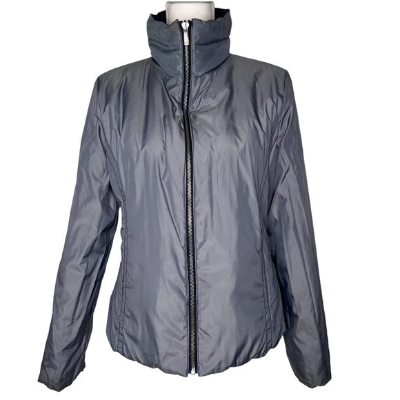 MICHAEL Michael Kors Multi Pocket Reversible Puffer Jacket Blue Grey Size S - Picture 13 of 17